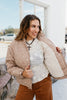 Dot to Trot Puffer Jacket in Mocha - Macoma Boutique240 Jackets/Blazers