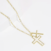 Double Tiny Cross In Gold - Macoma Boutique310 Accessories/Jewelry