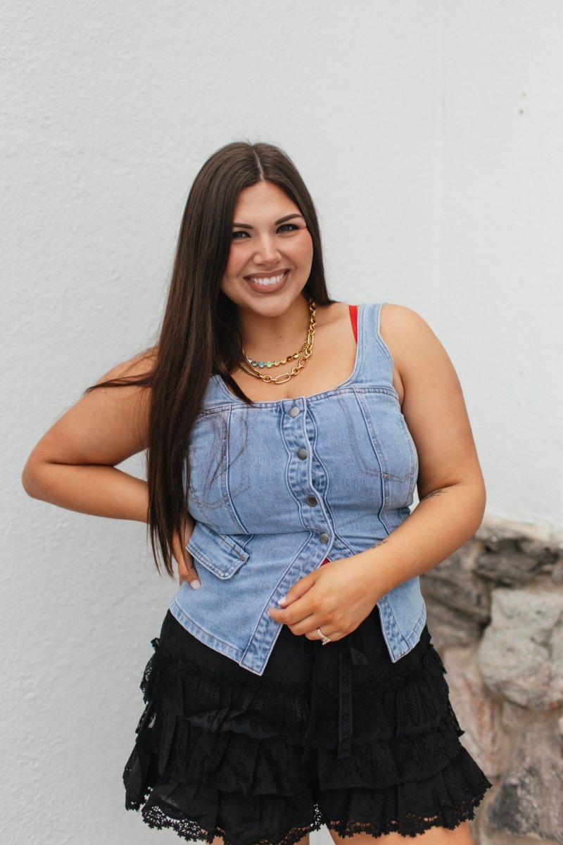 Downtown Denim Vest - Macoma Boutique170 Denim