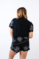 Draw Near Linen Top - Reg/Curvy - FINAL SALE - Macoma Boutique100 Short Sleeve