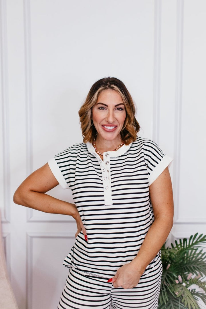 Easy Lines Top - FINAL SALE - Macoma Boutique100 Short Sleeve