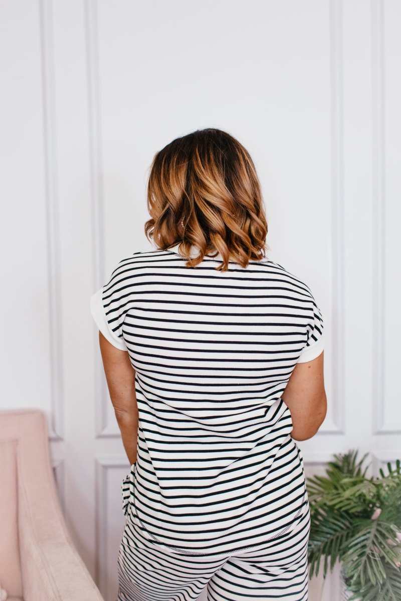 Easy Lines Top - FINAL SALE - Macoma Boutique100 Short Sleeve