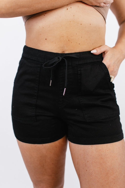Easy Street Pull On Shorts in Black - Reg/Curvy - FINAL SALE - Macoma Boutique180 Shorts