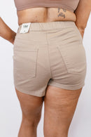 Easy Street Pull On Shorts in Khaki - Reg/Curvy - FINAL SALE - Macoma Boutique180 Shorts