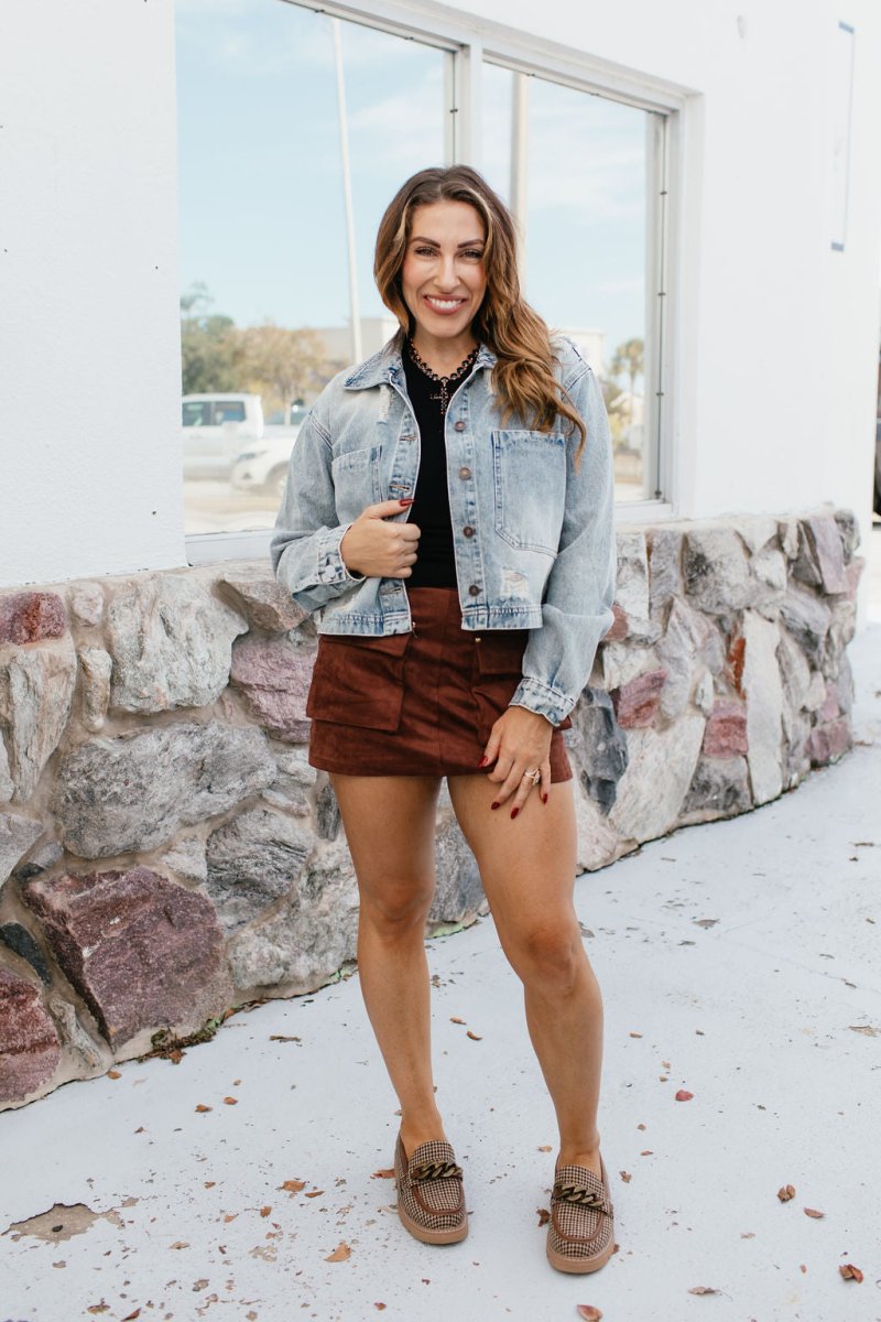 Edge It Out Denim Jacket - Reg & Curvy - Macoma Boutique240 Jackets/Blazers