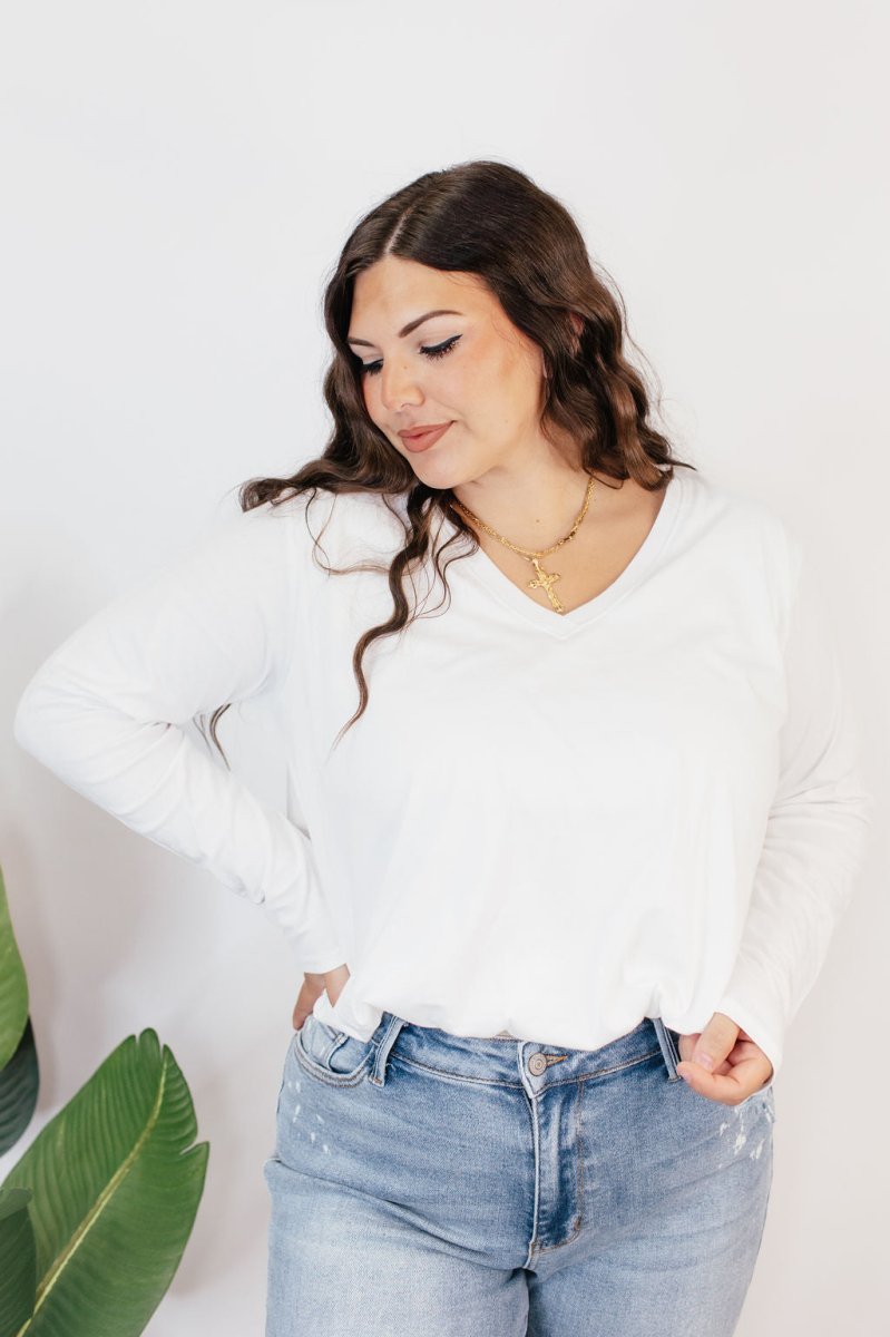Effortless Essential Long Sleeve Top In Ivory