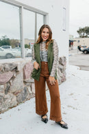 Effortless Eyelet Pants In Brown - Macoma Boutique210 Other Bottoms