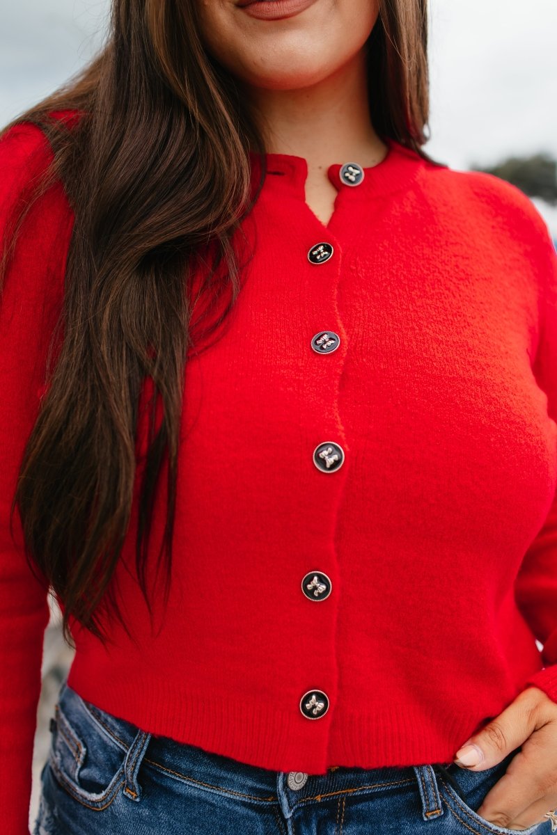 Effortlessly Chic Cardigan In Red - Macoma Boutique220 Cardigans/Kimonos