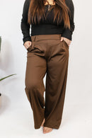 Elevate Everyday Pants In Brown - Reg & Curvy - Macoma Boutique210 Other Bottoms