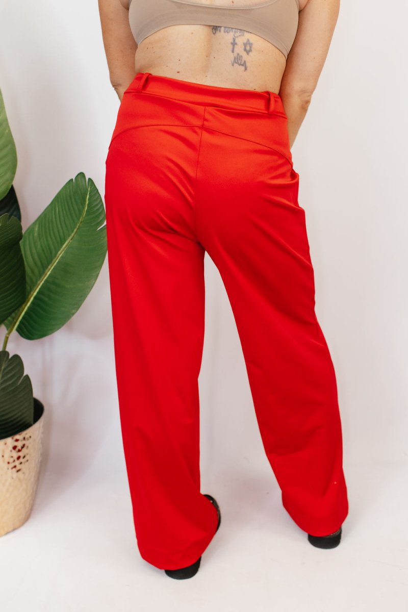 Elevate Everyday Pants In Red - Reg & Curvy - Macoma Boutique210 Other Bottoms
