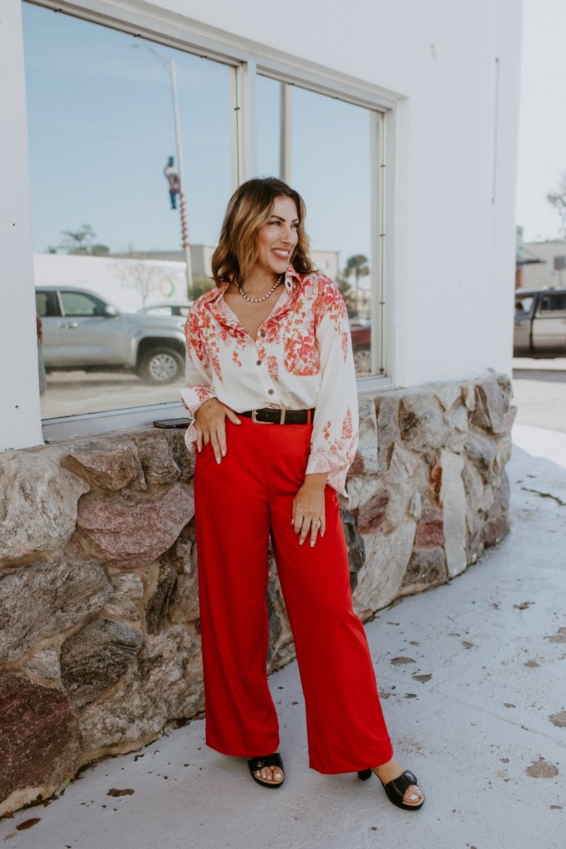 Elevate Everyday Pants In Red - Reg & Curvy - Macoma Boutique210 Other Bottoms