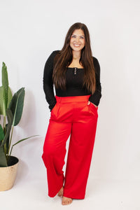 Elevate Everyday Pants In Red - Reg & Curvy