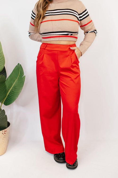 Elevate Everyday Pants In Red - Reg & Curvy - Macoma Boutique210 Other Bottoms