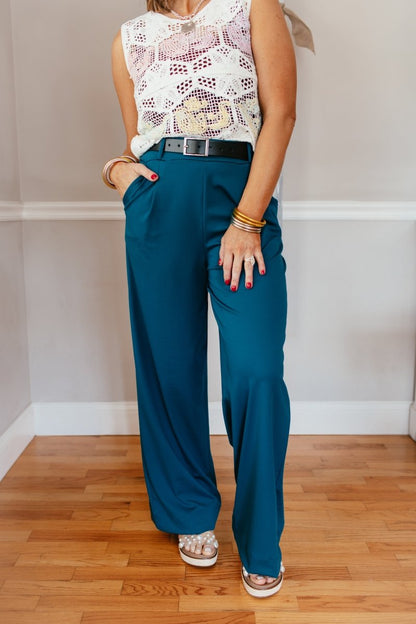 Elevate Everyday Pants In Teal - Reg & Curvy - Macoma Boutique210 Other Bottoms