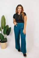 Elevate Everyday Pants In Teal - Reg & Curvy - Macoma Boutique210 Other Bottoms