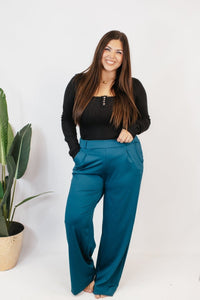 Elevate Everyday Pants In Teal - Reg & Curvy
