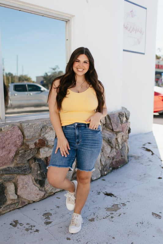 Elite Fit Tank In Yellow - Reg & Curvy - Macoma Boutique110 Tanks