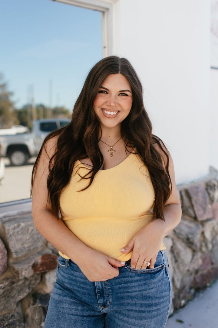 Elite Fit Tank In Yellow - Reg & Curvy - Macoma Boutique110 Tanks