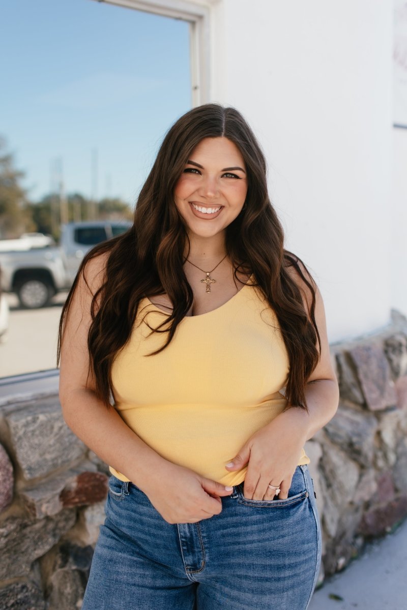 Elite Fit Tank In Yellow - Reg & Curvy - Macoma Boutique110 Tanks