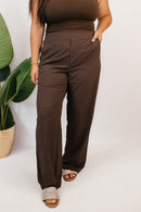 Espresso Flow Wide - Leg Trousers - Reg & Curvy - Macoma Boutique210 Other Bottoms