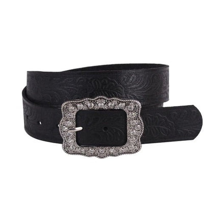 Everyday Essentials Springtime Belt With Sharp Angular Buckle In Black - Macoma Boutique310 Accessories/Jewelry