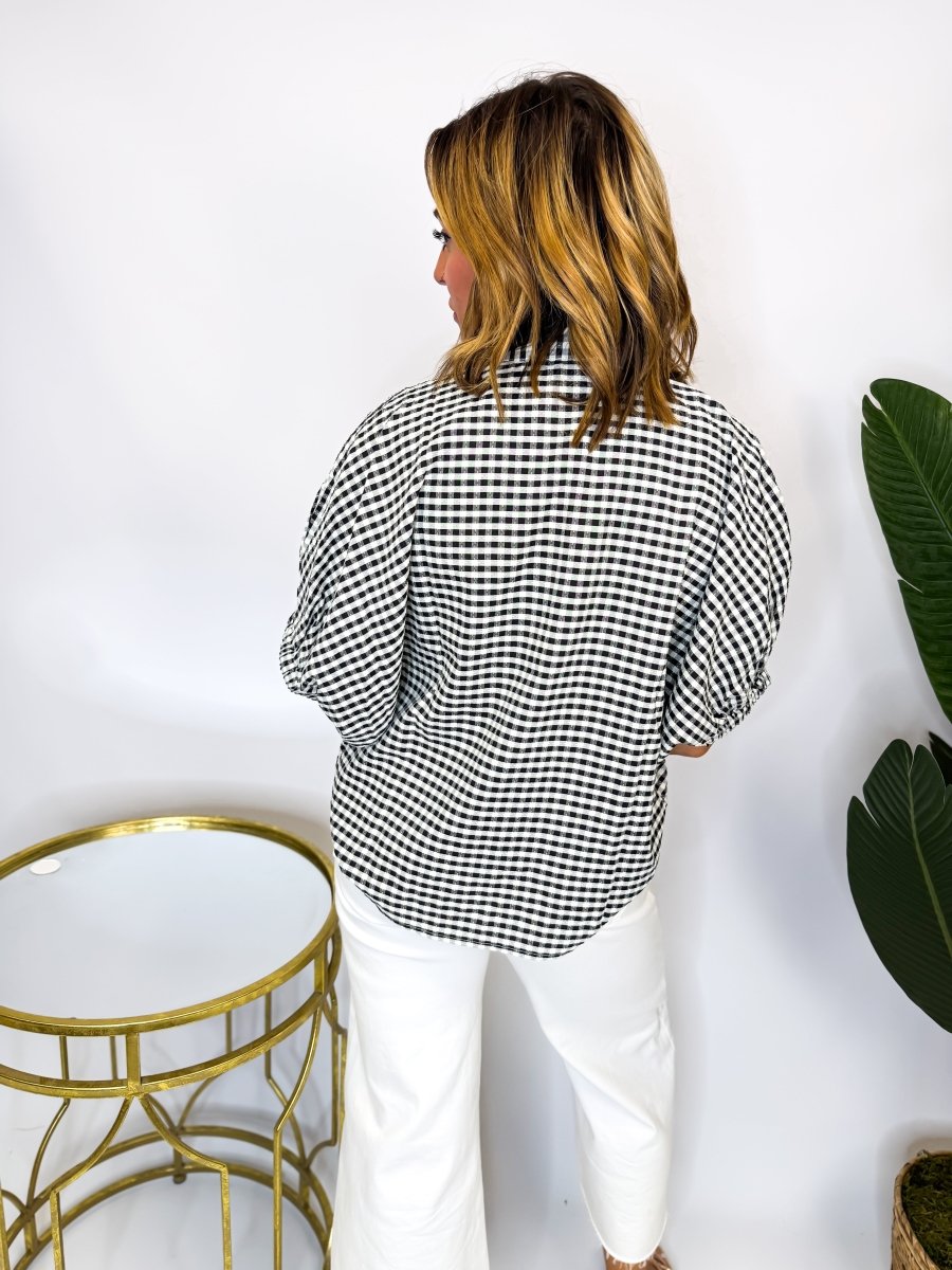 Everyday Gingham Top - Reg & Curvy - Macoma Boutique100 Short Sleeve