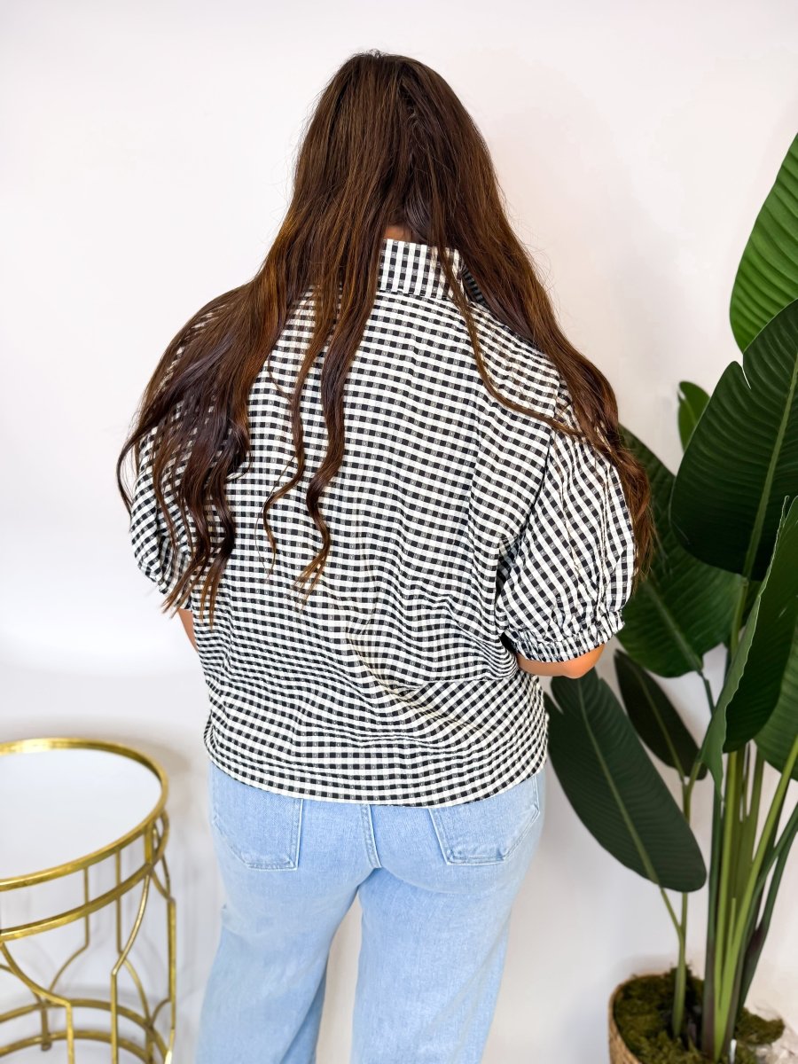 Everyday Gingham Top - Reg & Curvy - Macoma Boutique100 Short Sleeve