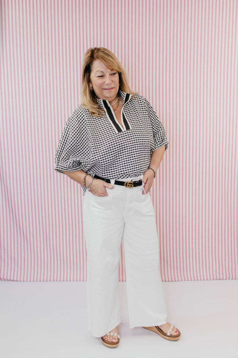 Everyday Gingham Top - Reg & Curvy - Macoma Boutique100 Short Sleeve
