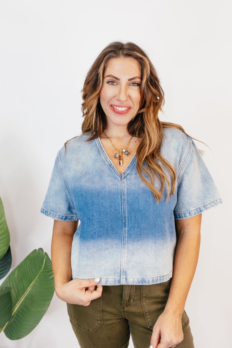 Faded in Style Denim Top