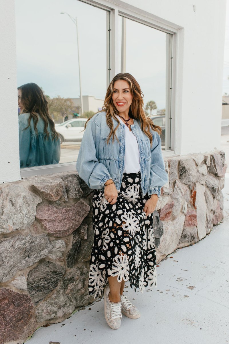 Falling Florals Skirt Reg/Curvy - Macoma Boutique200 Skirts