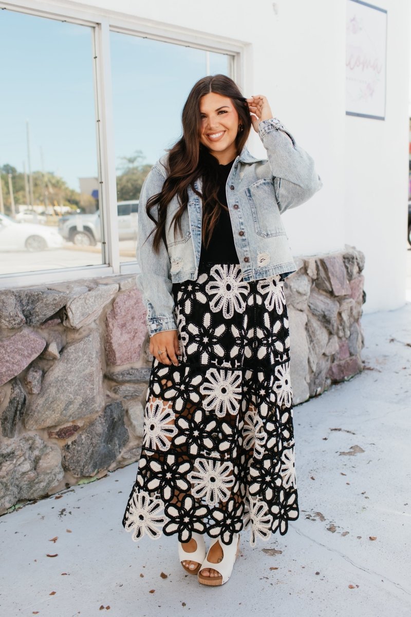 Falling Florals Skirt Reg/Curvy - Macoma Boutique200 Skirts