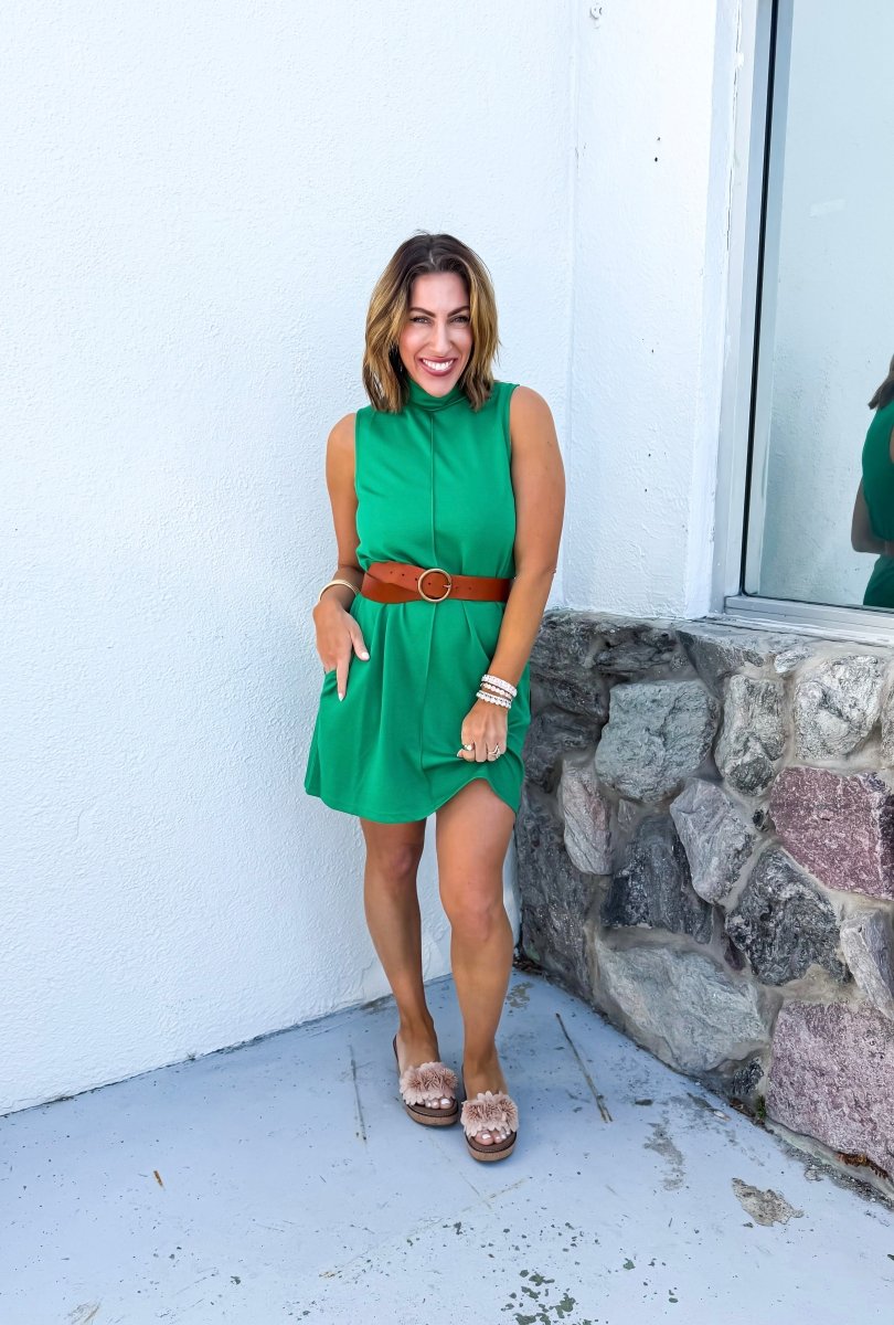 Fashion Icon Dress In Green - Macoma Boutique250 Dresses