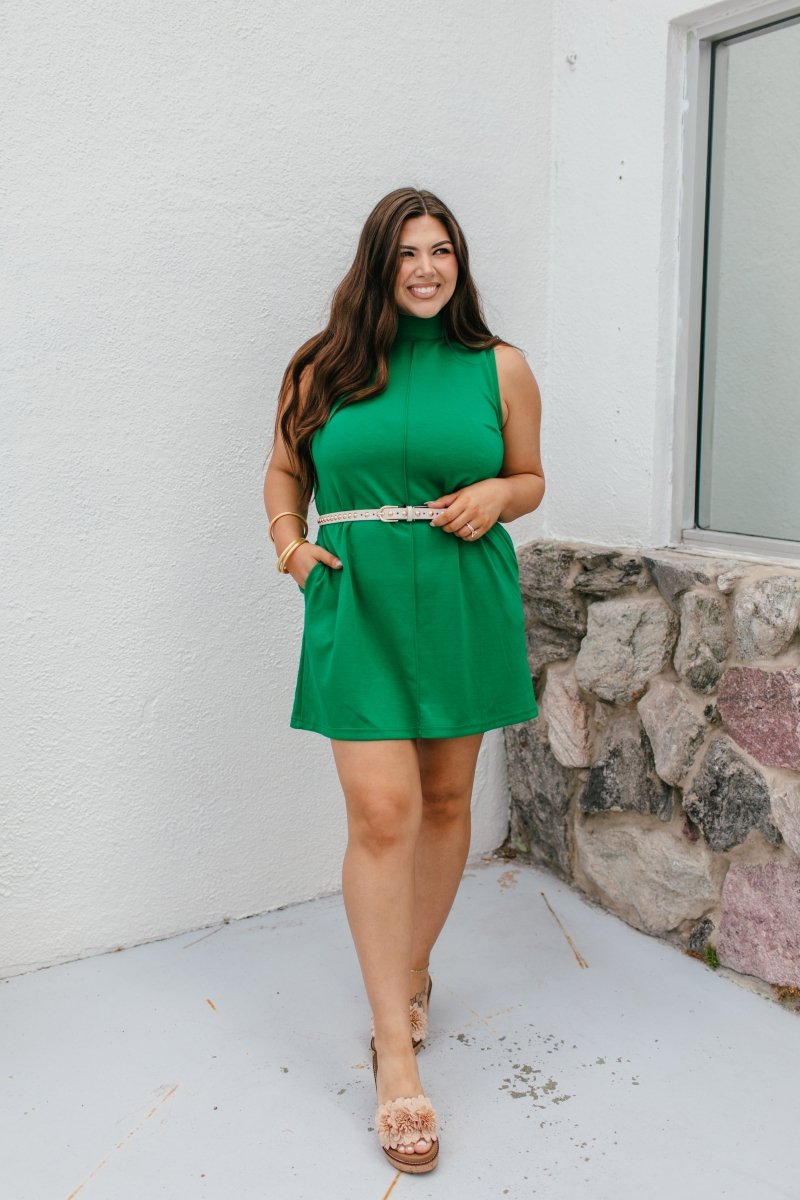 Fashion Icon Dress In Green - Macoma Boutique250 Dresses