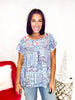 Feeling Blue Top - Reg/Curvy - FINAL SALE - Macoma Boutique100 Short Sleeve