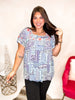 Feeling Blue Top - Reg/Curvy - FINAL SALE - Macoma Boutique100 Short Sleeve
