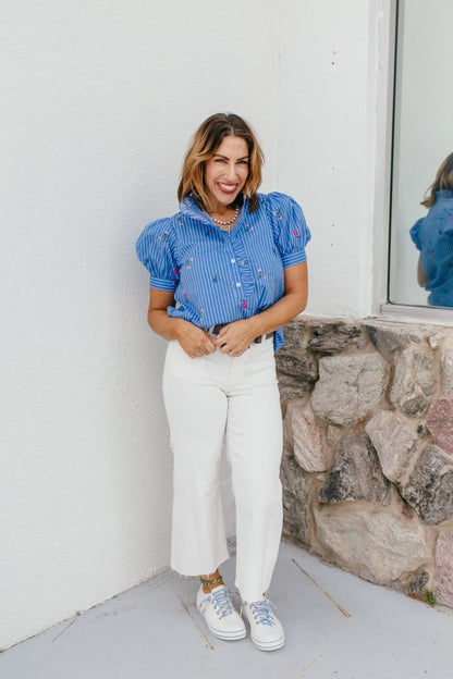 Feeling Blue Top - Macoma Boutique100 Short Sleeve