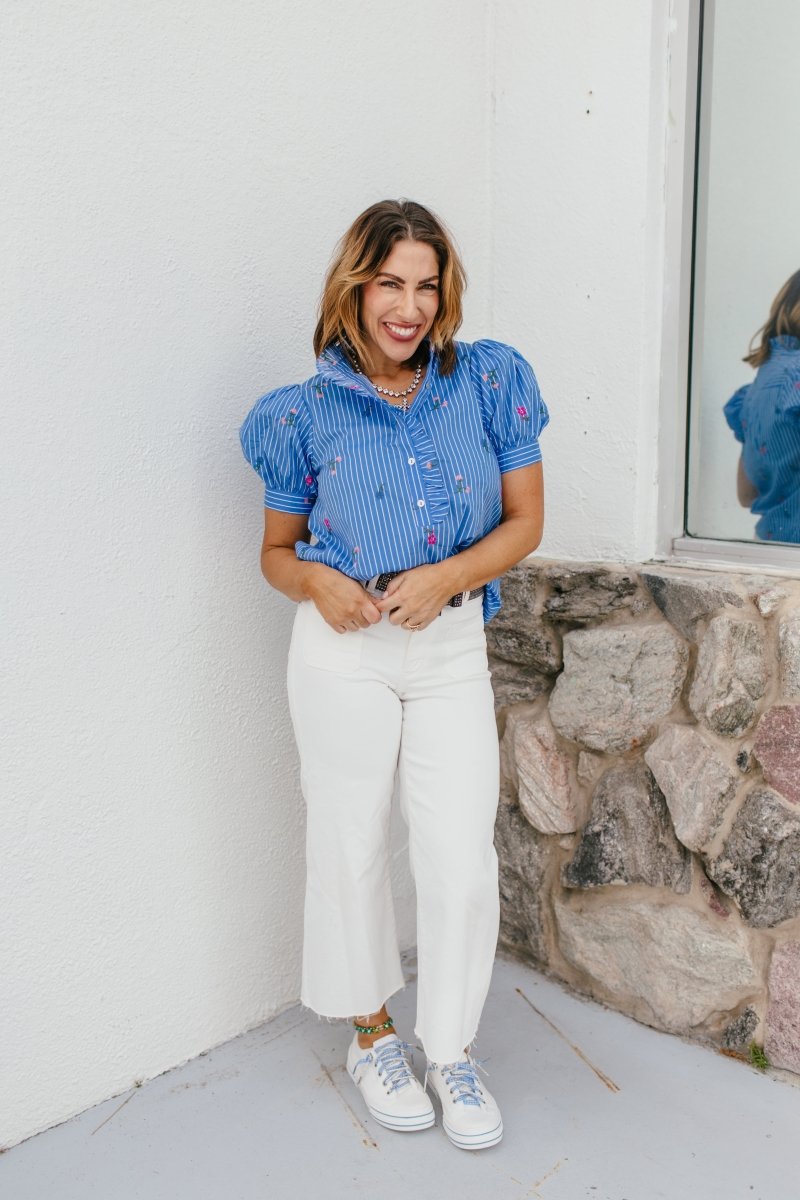 Feeling Blue Top - Macoma Boutique100 Short Sleeve