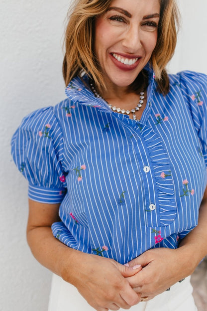 Feeling Blue Top - Macoma Boutique100 Short Sleeve