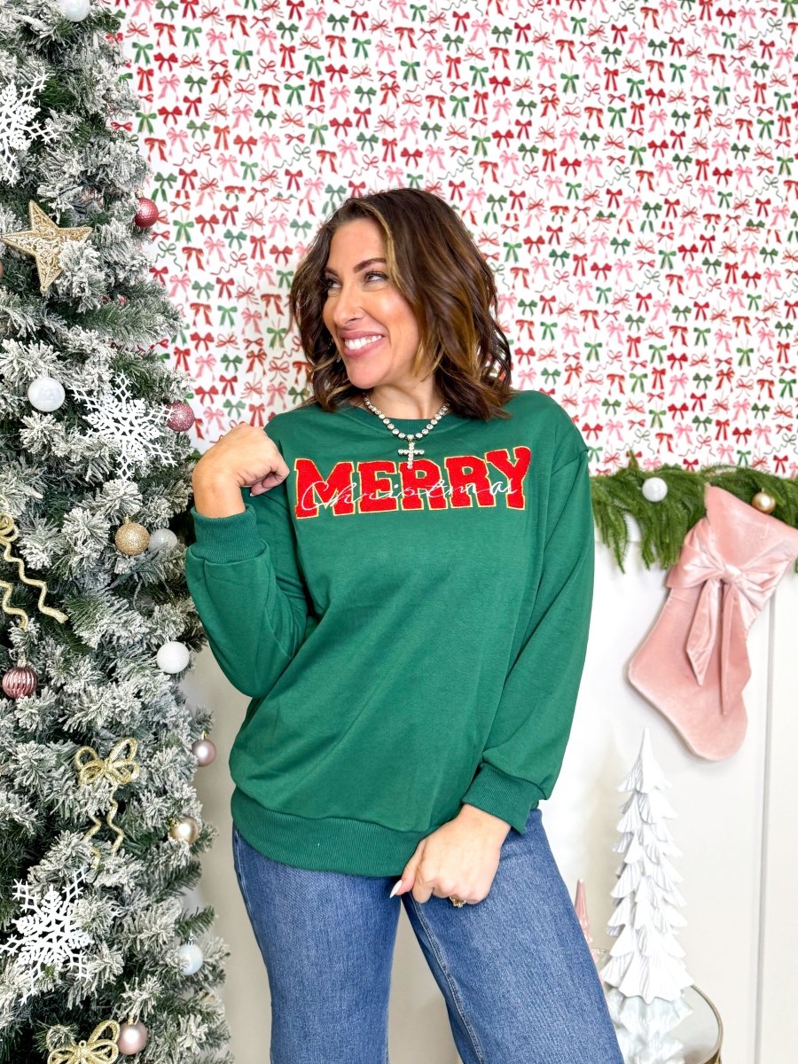 Feeling Festive Sweater In Green - Reg & Curvy - Macoma Boutique130 Sweaters