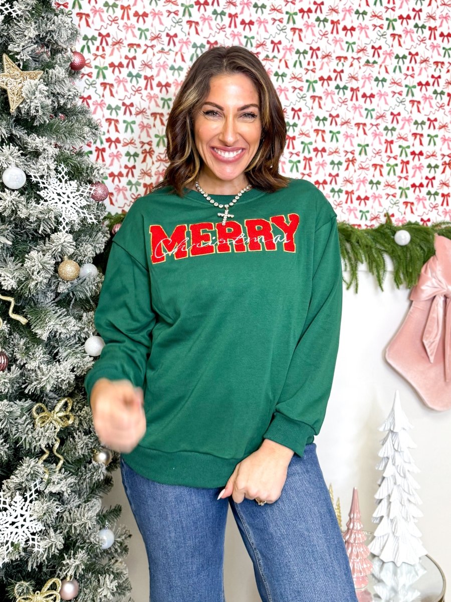 Feeling Festive Sweater In Green - Reg & Curvy - Macoma Boutique130 Sweaters