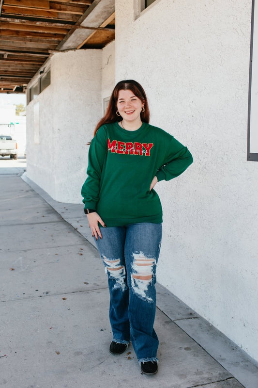 Feeling Festive Sweater In Green - Reg & Curvy - Macoma Boutique130 Sweaters