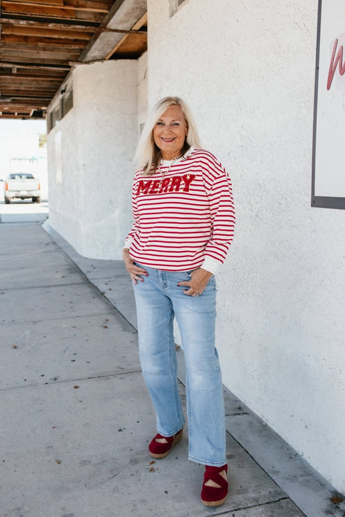 Feeling Festive Sweater In Red - Reg & Curvy - Macoma Boutique130 Sweaters