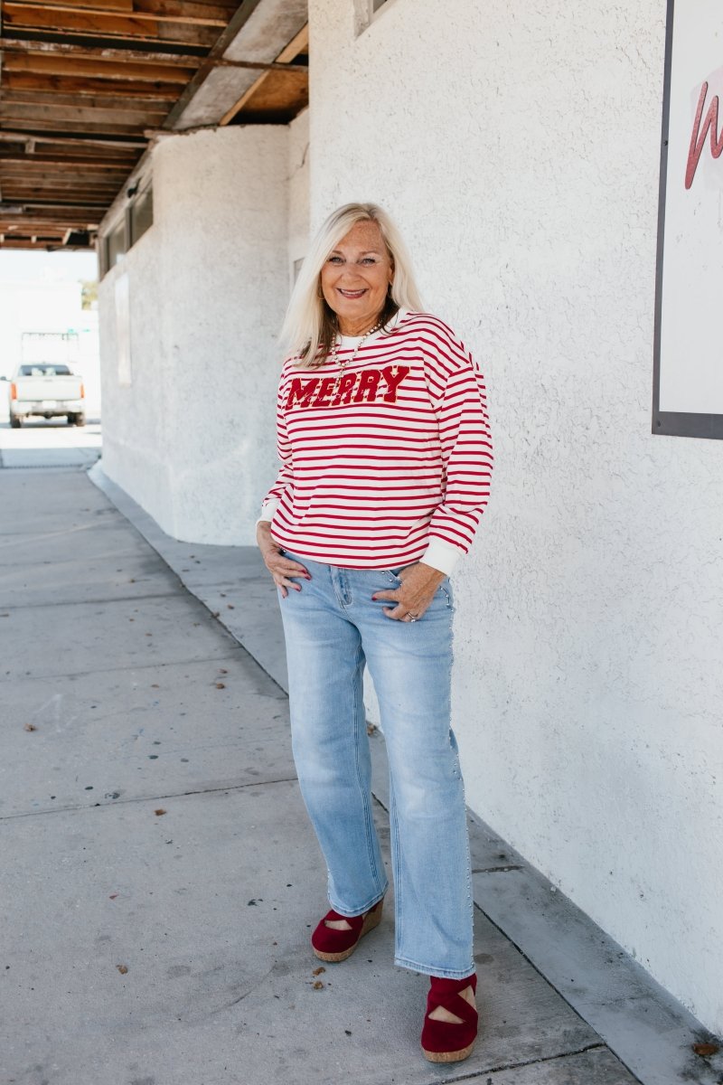 Feeling Festive Sweater In Red - Reg & Curvy - Macoma Boutique130 Sweaters