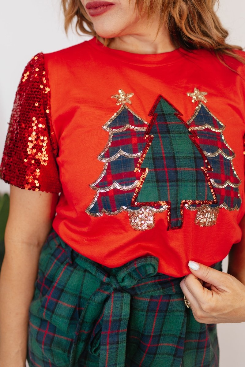 Festive & Fabulous Top - Reg & Curvy - Macoma Boutique100 Short Sleeve