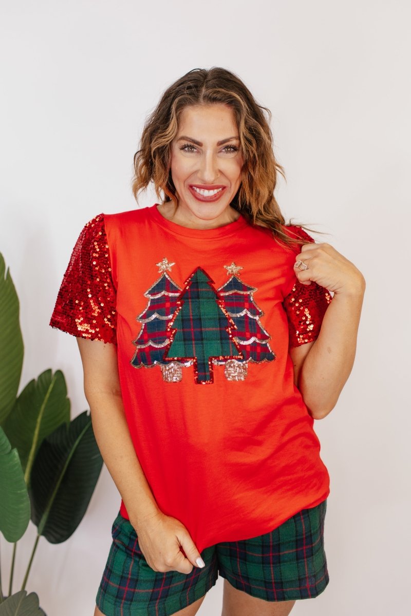 Festive & Fabulous Top - Reg & Curvy - Macoma Boutique100 Short Sleeve