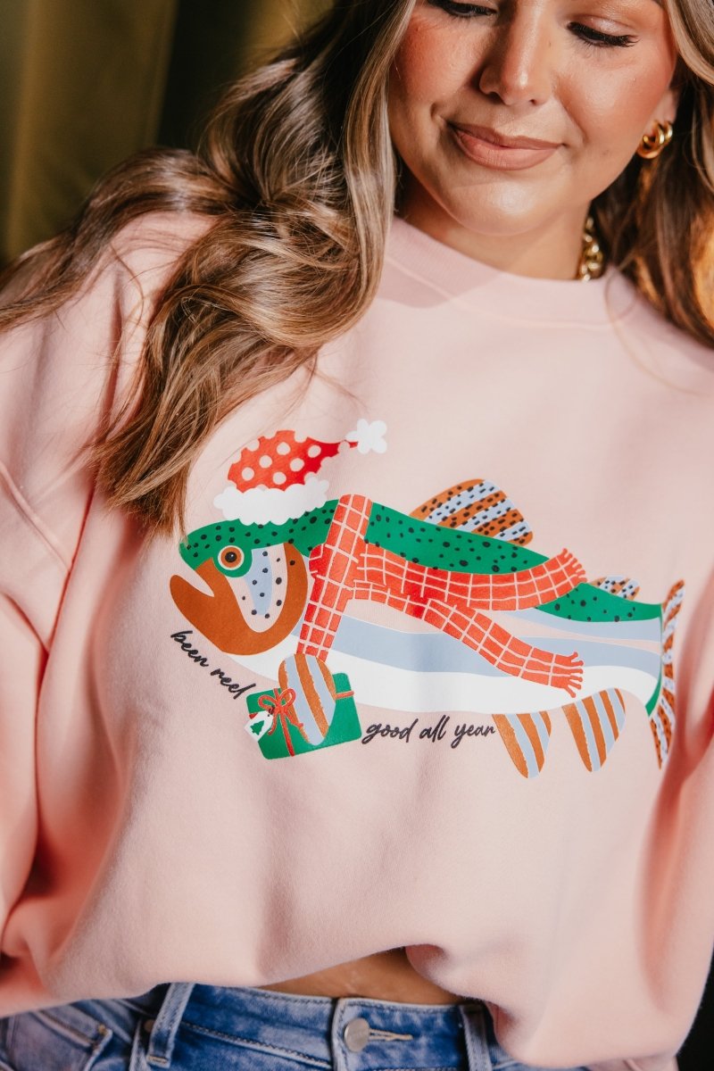 Festive Fish Crop Sweatshirt - Macoma Boutique310 Accessories