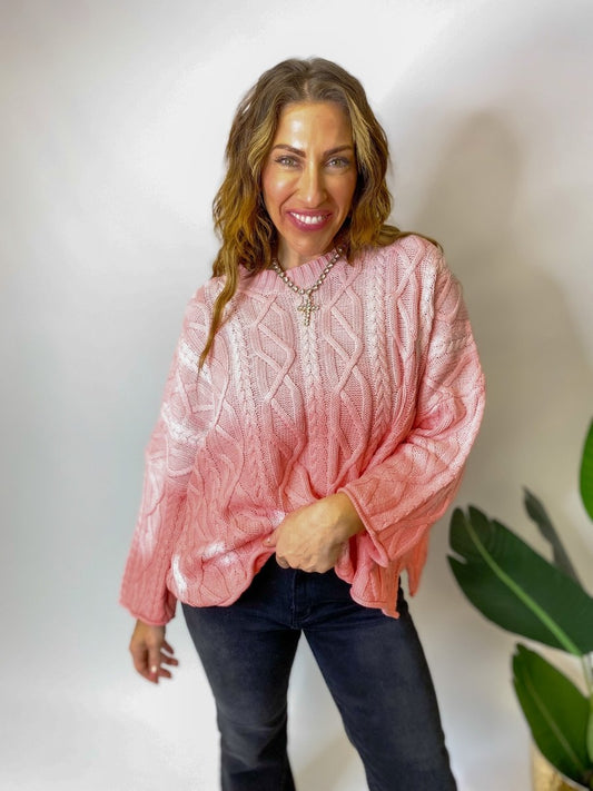 Fireside Cozy Sweater In Coral - Macoma Boutique130 Sweaters
