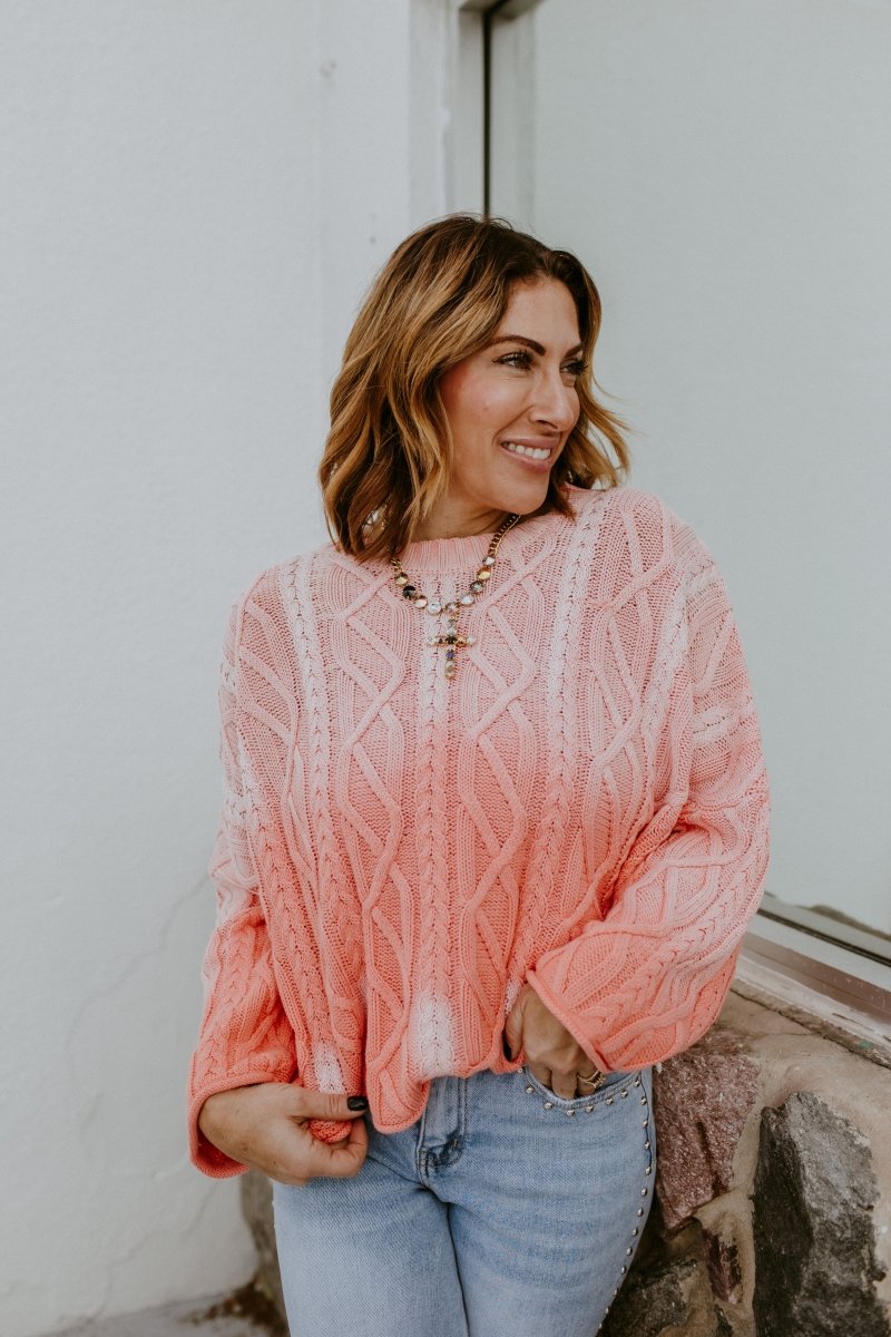 Fireside Cozy Sweater In Coral
