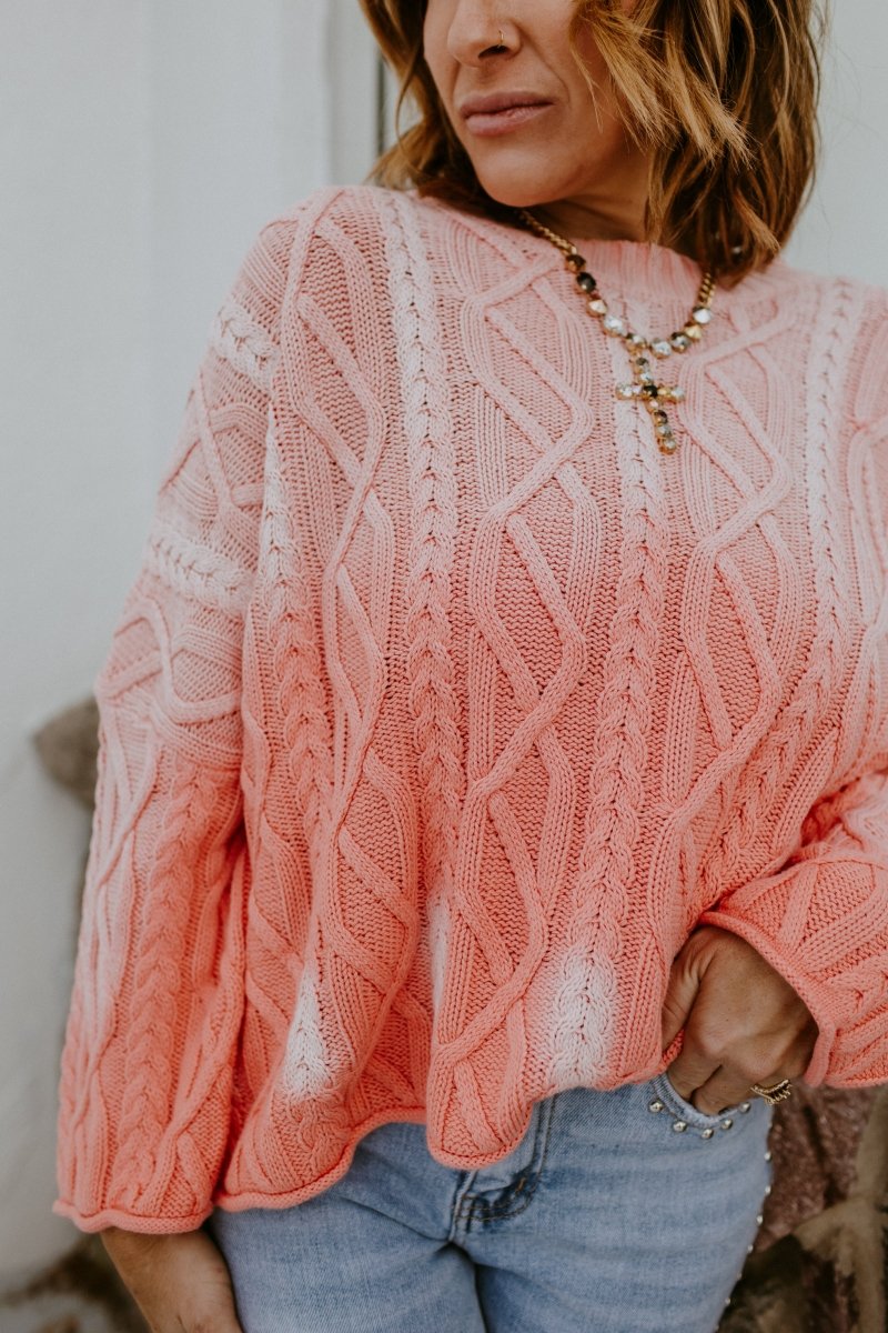 Fireside Cozy Sweater In Coral - Macoma Boutique130 Sweaters