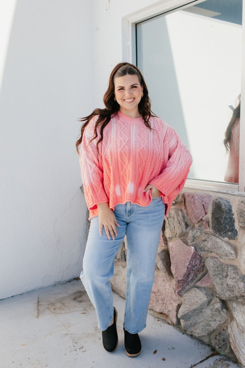 Fireside Cozy Sweater In Coral - Macoma Boutique130 Sweaters